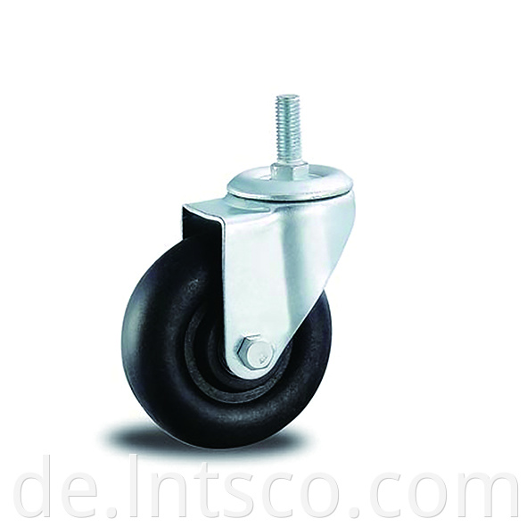 Treaded Stem High Temperature Black Nylon Casters